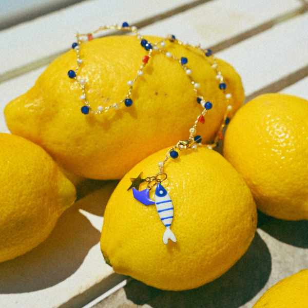 Collana Pesce E Barchetta Blu | SMA0048